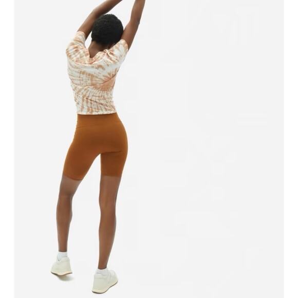 EVERLANE ReNew High Rise Bike Shorts Size Small Copper Athleisure Workout Lounge - Picture 5 of 9